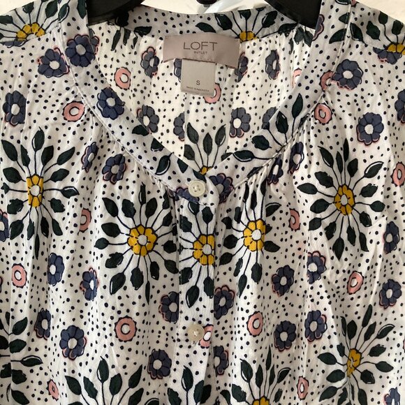 LOFT Size Small Women's Button Down Floral Maxi Dress with Belt - Picture 2 of 4